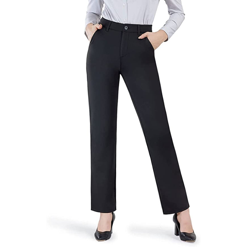 Women's Straight Leg Dress Pants With Pockets Business Casual Trousers For Work-Legletic