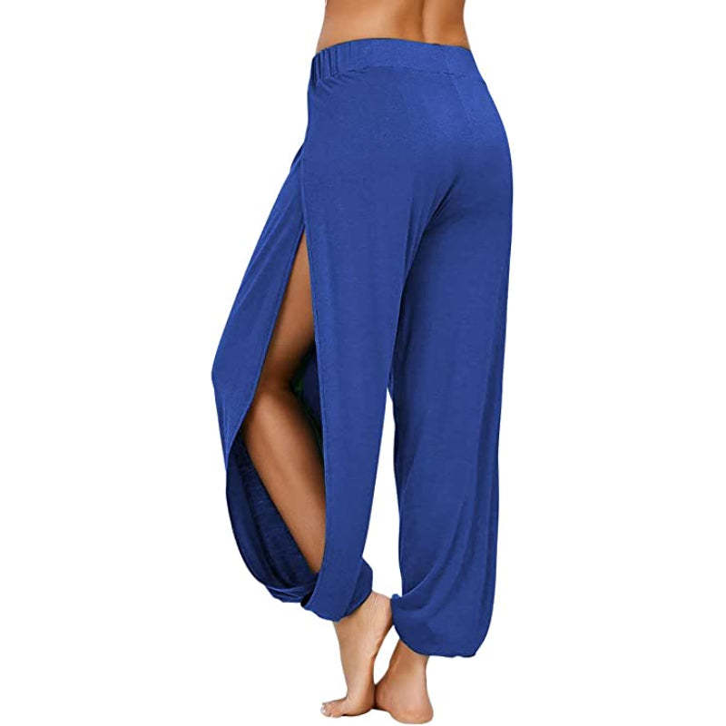 Women's Yoga Harem Pants Side Slit Joggers Workout Sweatpants-Legletic