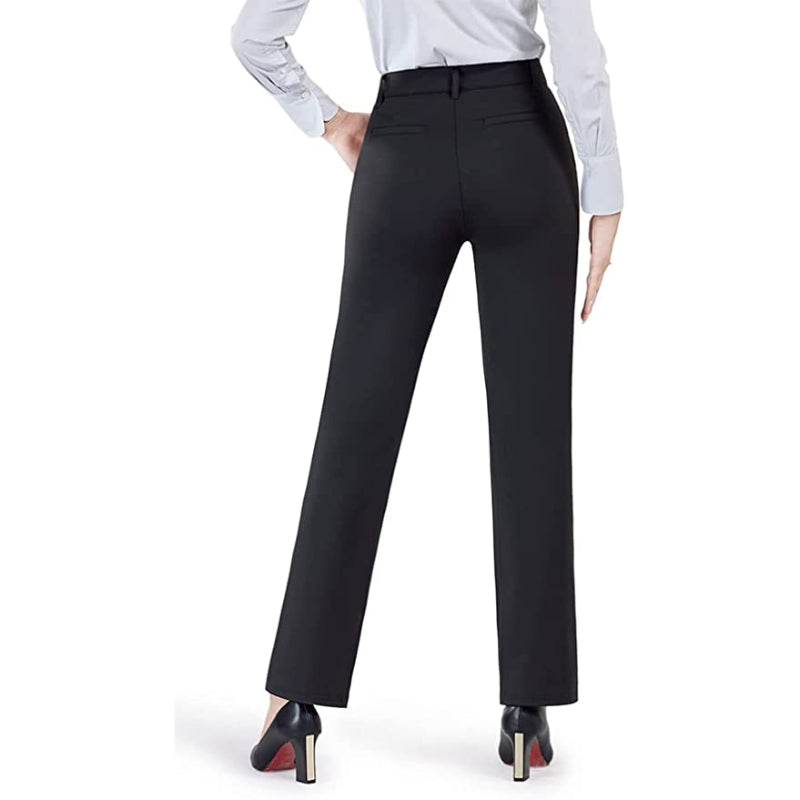 Women's Straight Leg Dress Pants With Pockets Business Casual Trousers For Work-Legletic