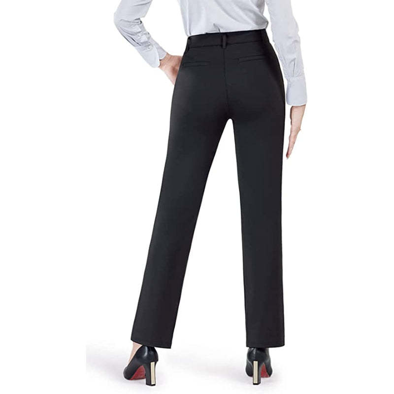 Women's Straight Leg Dress Pants With Pockets Business Casual Trousers For Work-Legletic