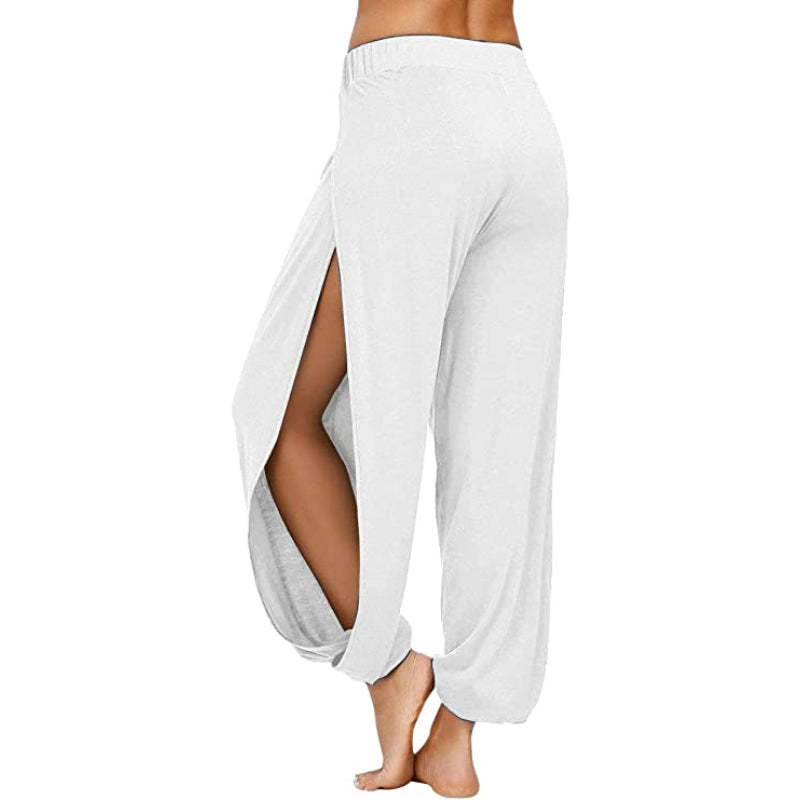 Yoga Harem Pants Side Slit Joggers Workout Sweatpants-Legletic