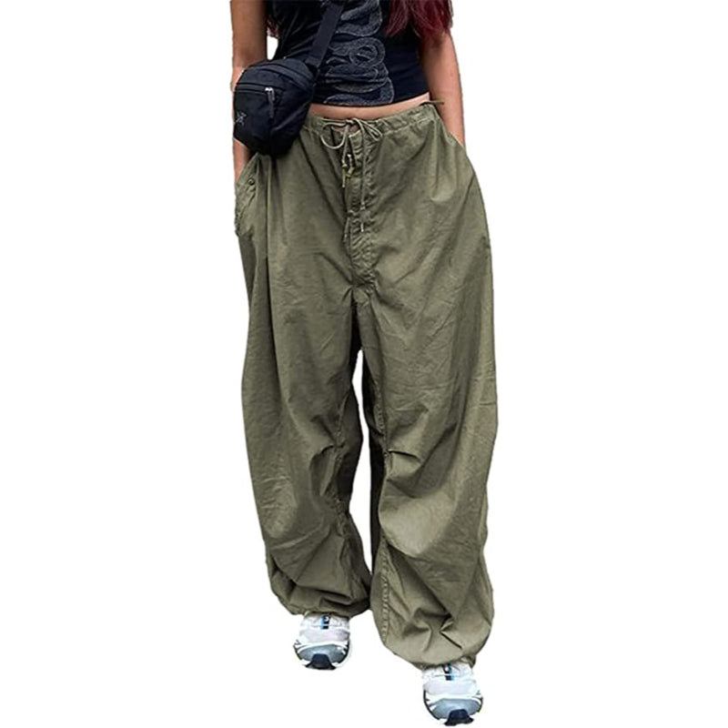 Women's Baggy Cargo Pants Wide Leg Hip Hop Casual Relaxed Fit Sweatpants Hipster Parachute Cargo Pants Y2K-Legletic