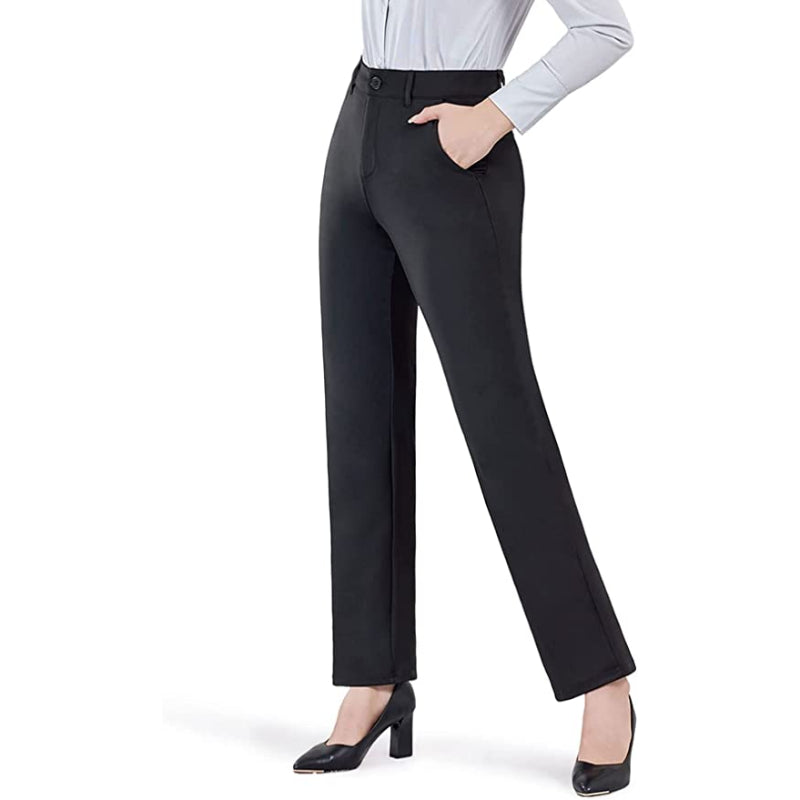 Women's Straight Leg Dress Pants With Pockets Business Casual Trousers For Work-Legletic