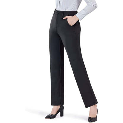 Women's Straight Leg Dress Pants With Pockets Business Casual Trousers For Work-Legletic