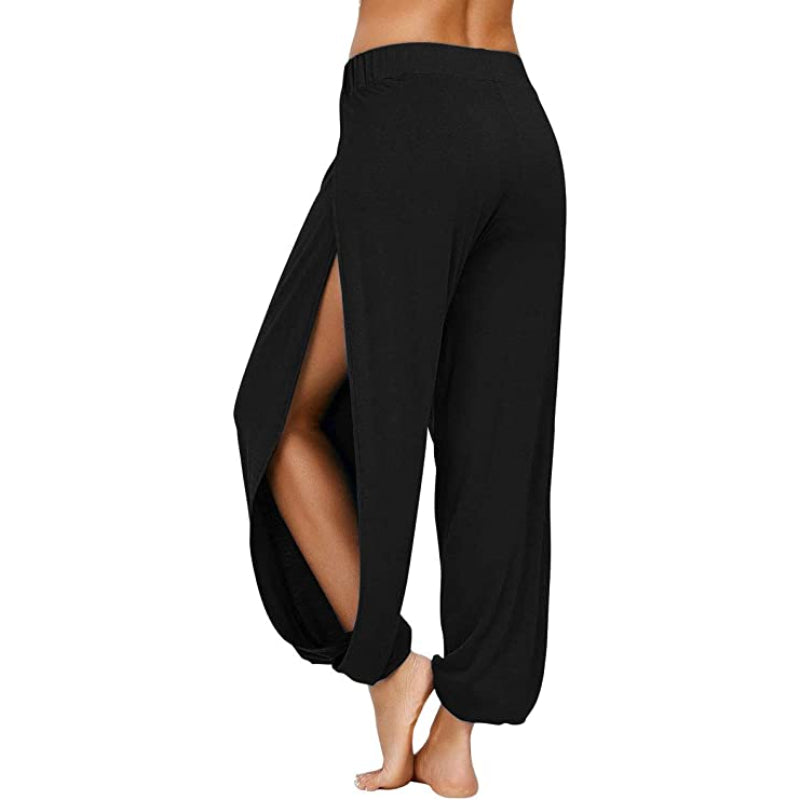 Women's Yoga Harem Pants Side Slit Joggers Workout Sweatpants-Legletic