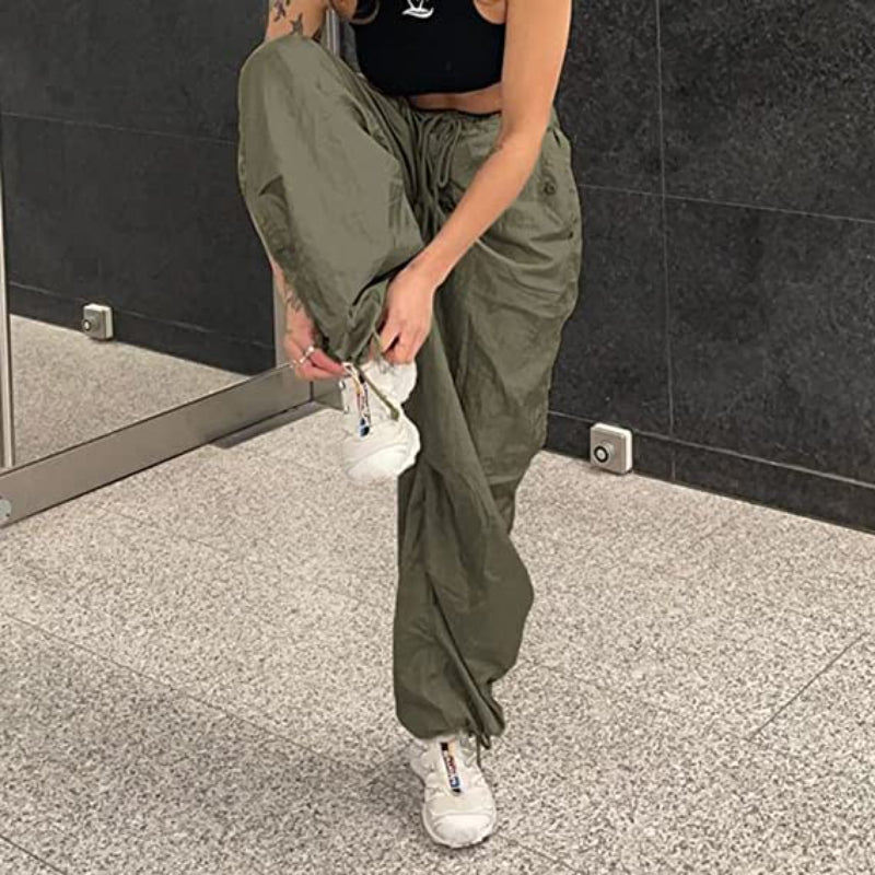 Women's Baggy Cargo Pants Wide Leg Hip Hop Casual Relaxed Fit Sweatpants Hipster Parachute Cargo Pants Y2K-Legletic