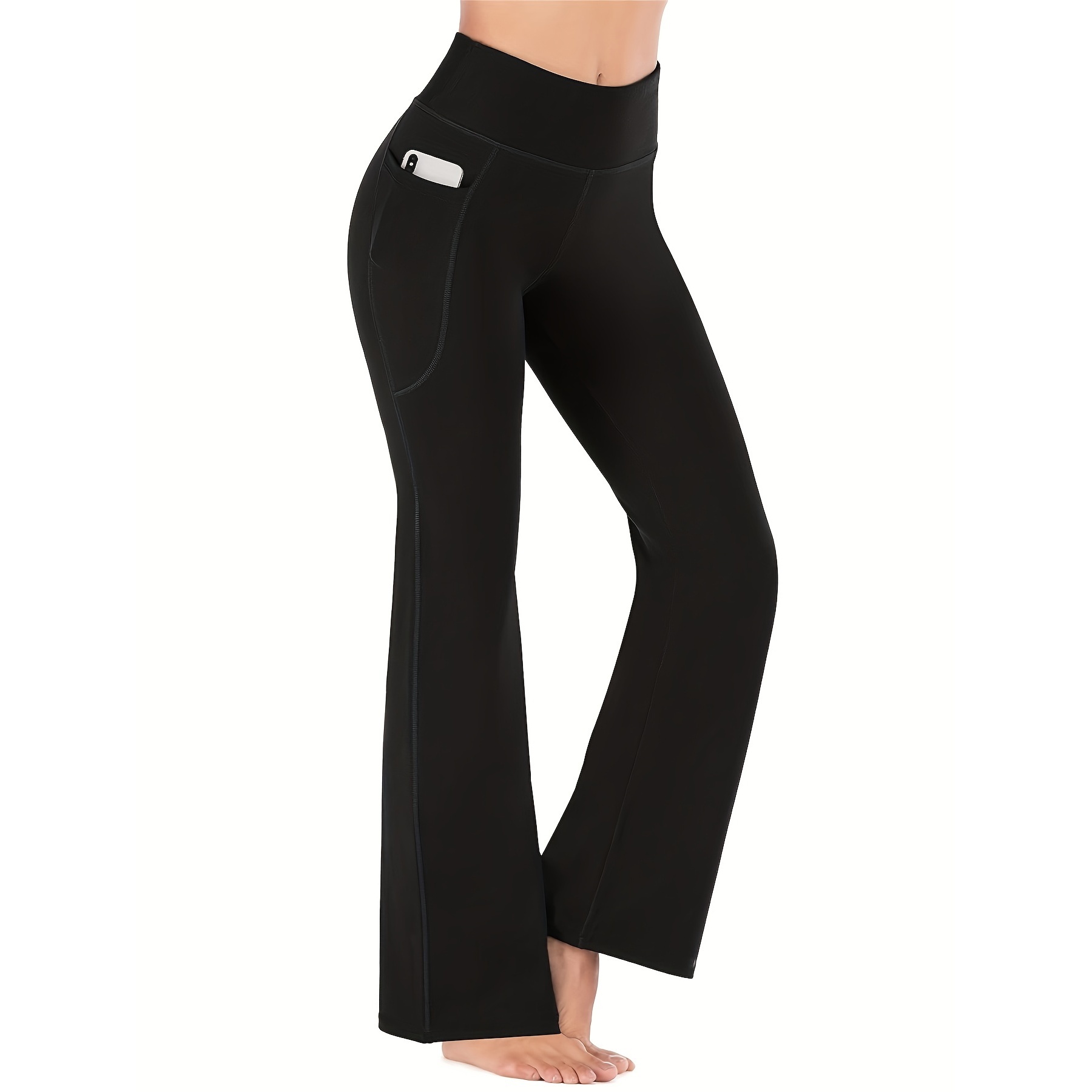 Casual Slimming Bootcut Yoga Pants With Pockets For Women