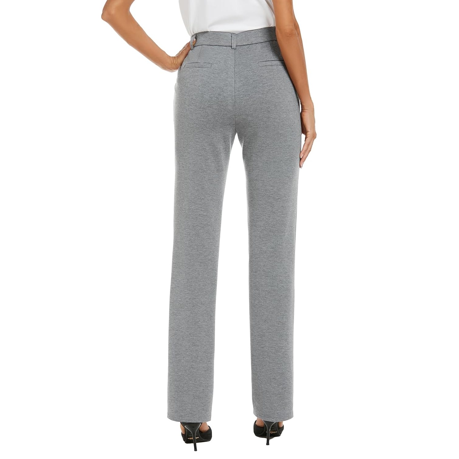 Stretchable Straight Solid Casual Pants
