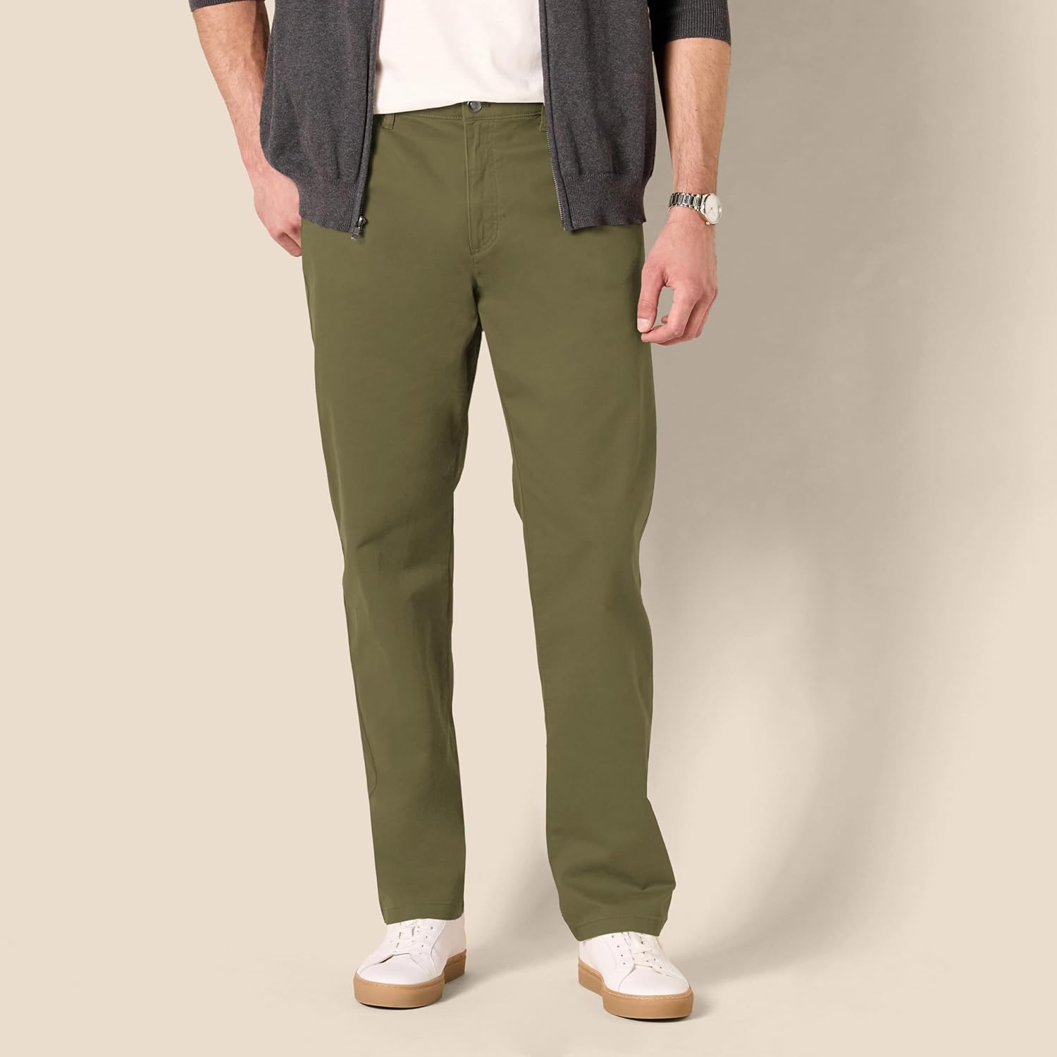 Straight Fit 5 Pocket Stretch Twill Pants