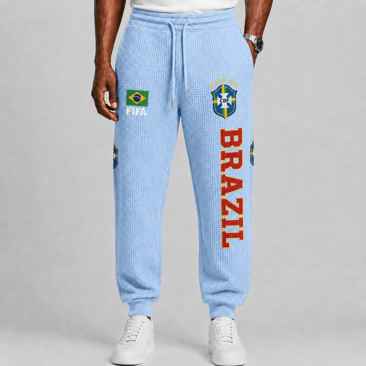 FIFA 2026 Brazil Printed Waffle Football Fan Pants