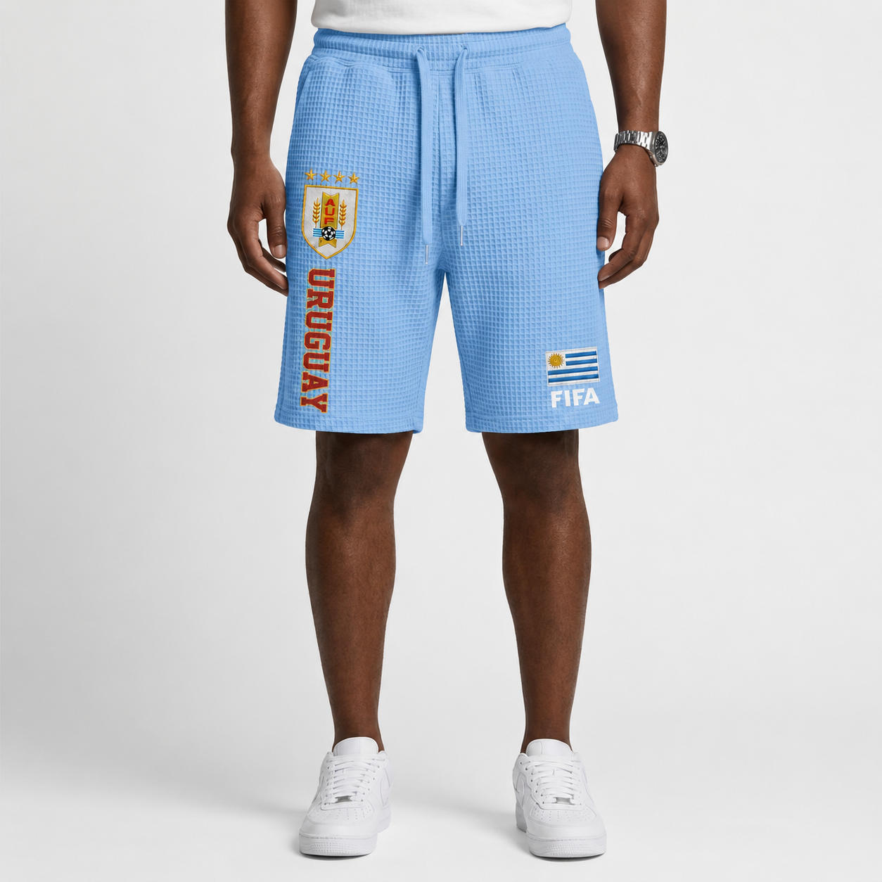 FIFA 2026 Uruguay Printed Waffle Football Fan Shorts
