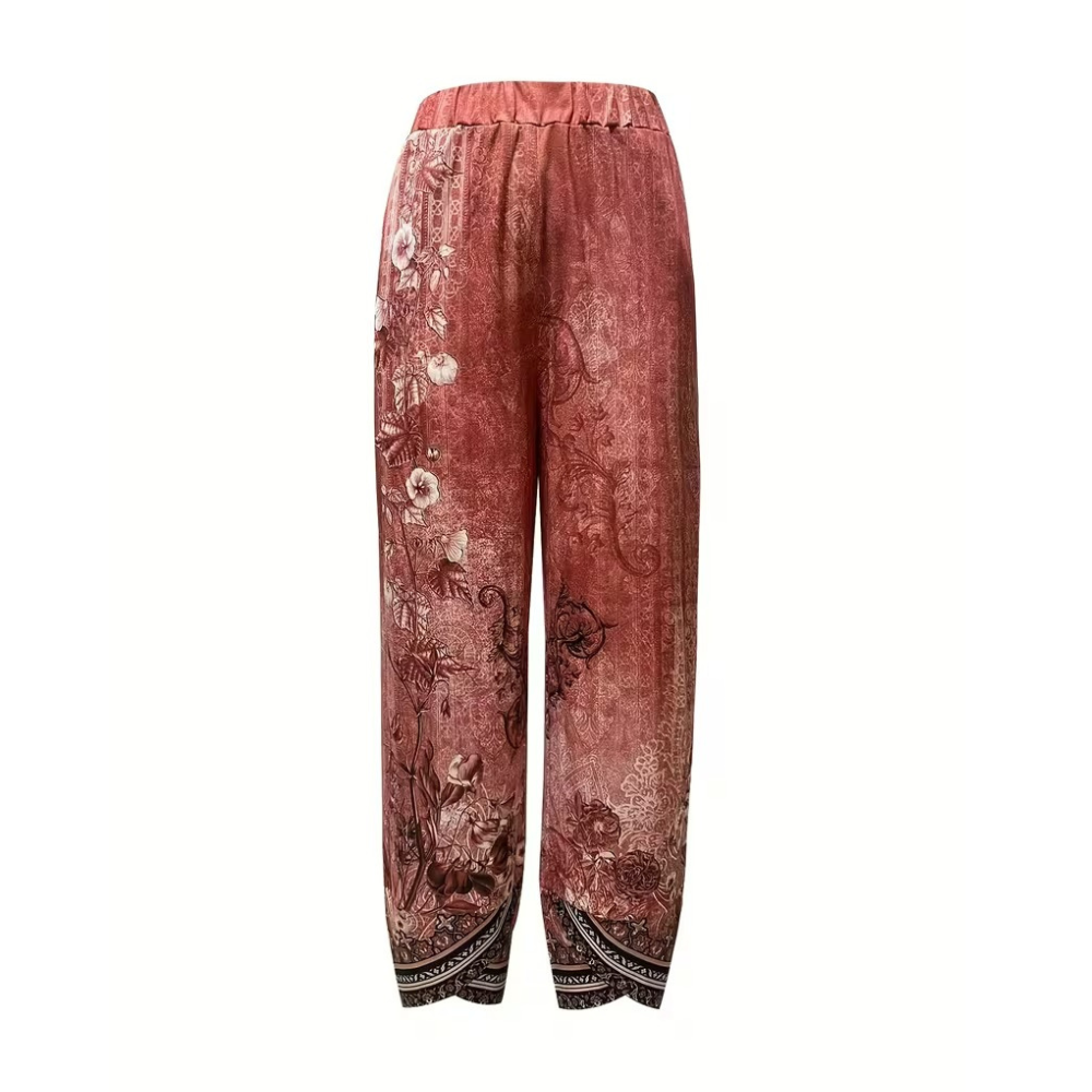 Vintage Themed Floral Capri Pants For Women