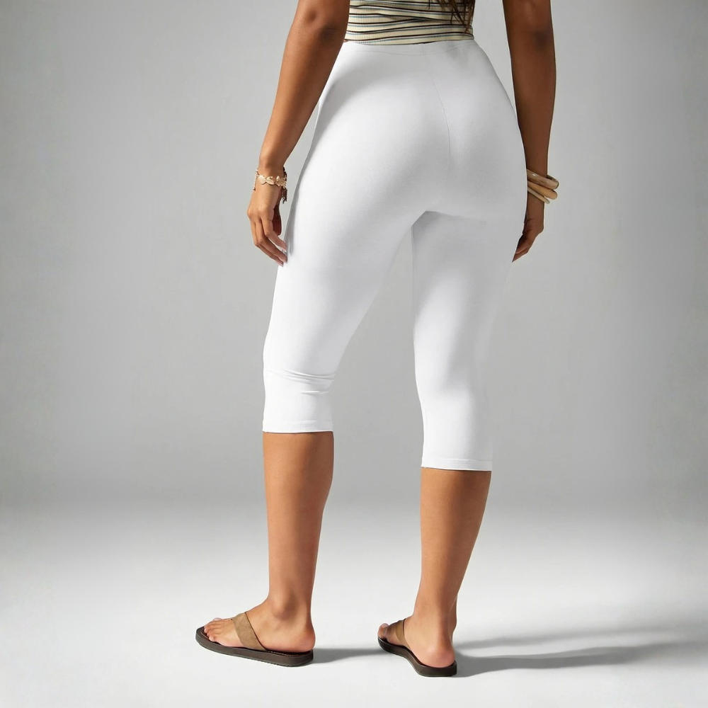 High Rise Compression Capri Workout Leggings For Women