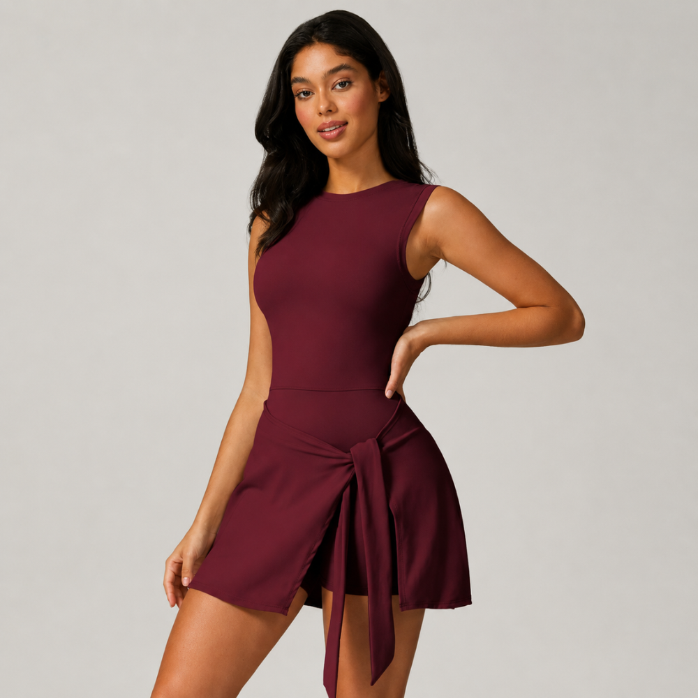 Women Sleeveless Yoga Jumpsuit With Open Back Strap Detail