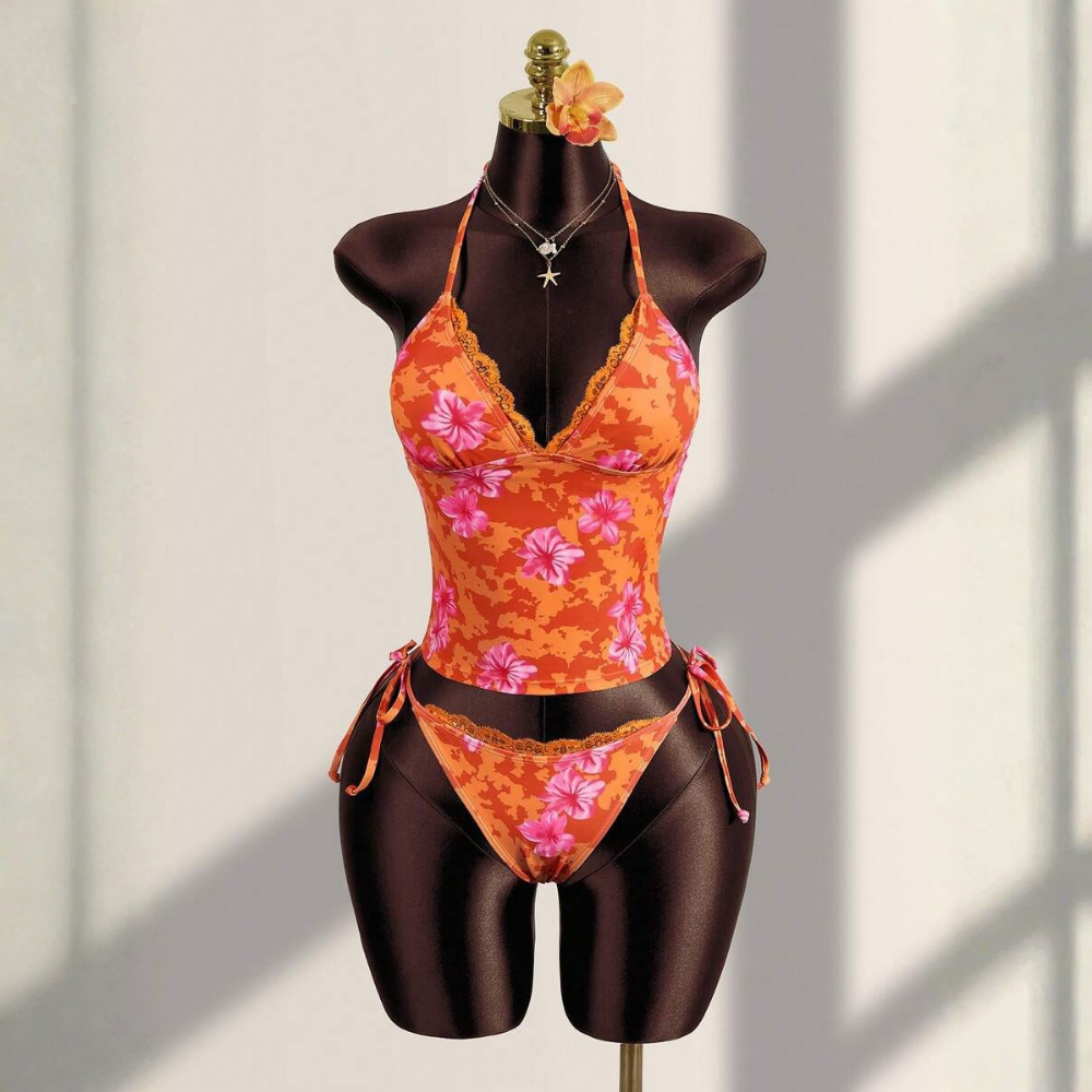 Printed Beachwear Vacation Matching Outfit Set