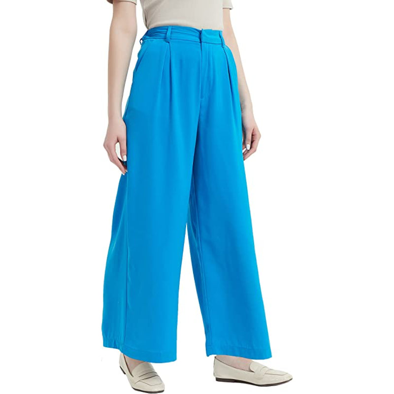 Women High Waist Casual Wide Leg Long Palazzo Pants Regular Trousers-Legletic