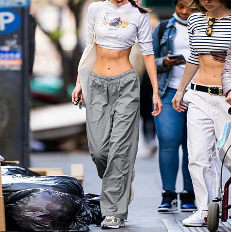 Women's Baggy Cargo Pants Wide Leg Hip Hop Casual Relaxed Fit Sweatpants Hipster Parachute Cargo Pants Y2K-Legletic