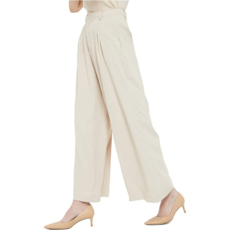 Women High Waist Casual Wide Leg Long Palazzo Pants Trousers-Legletic