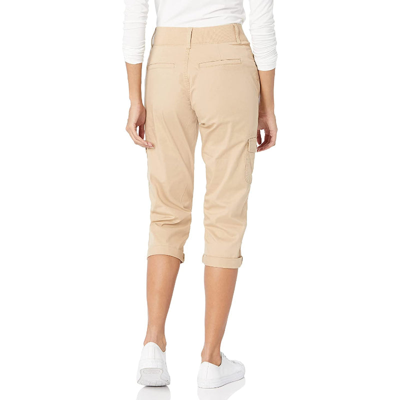 Women Relaxed Fit Knit Waist Capri Pants-Legletic