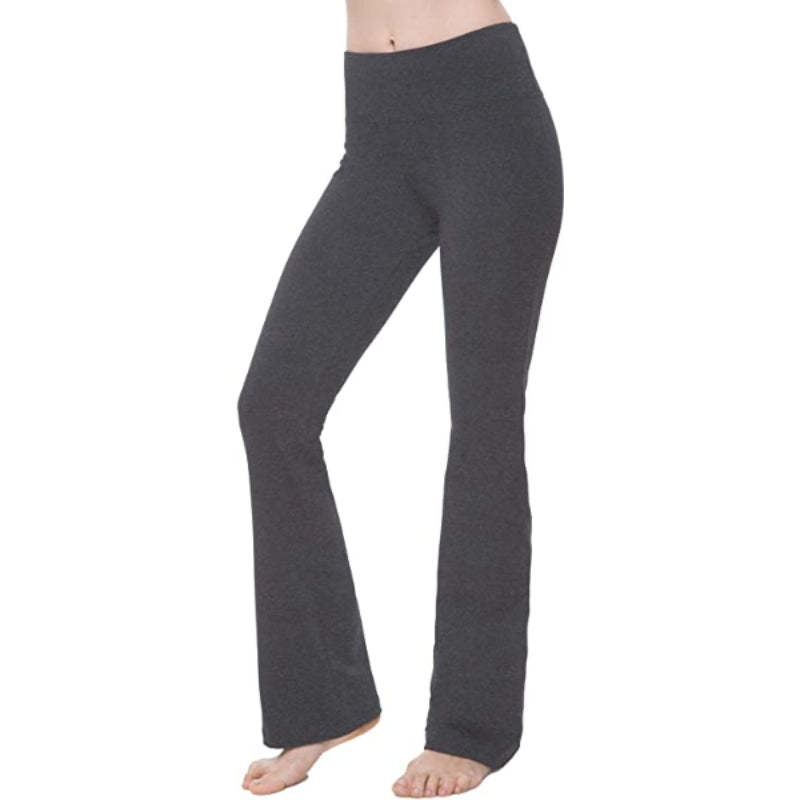 Women's Solid Bootcut Yoga Pants High Waist Workout Leggings-Legletic