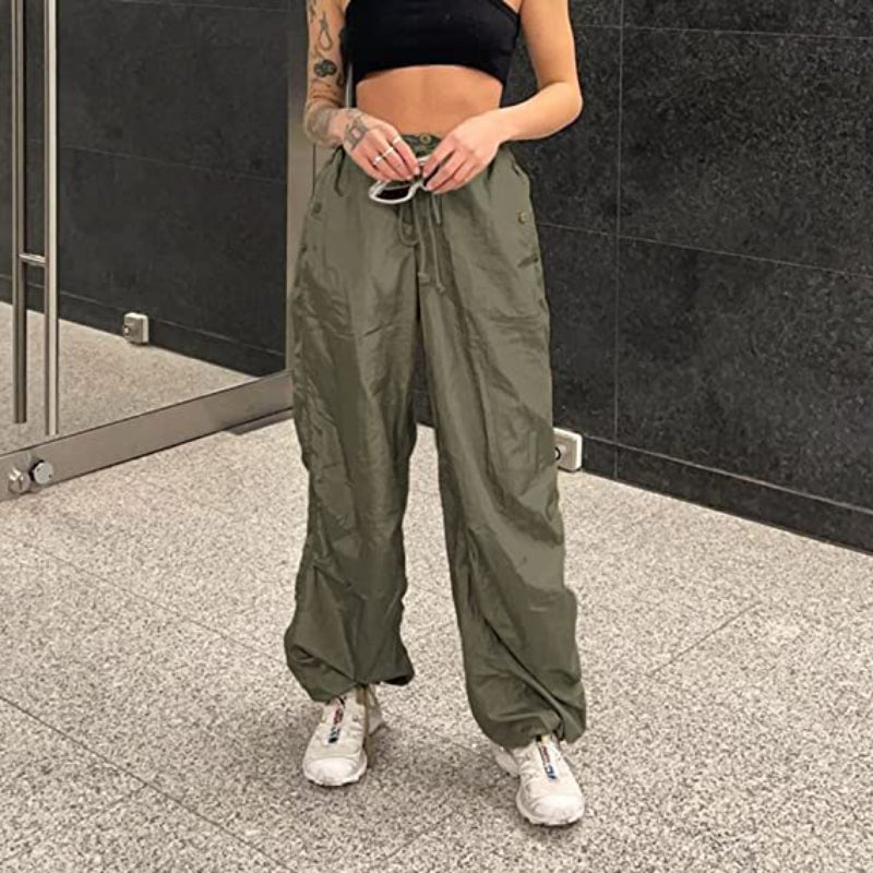 Women's Baggy Cargo Pants Wide Leg Hip Hop Casual Relaxed Fit Sweatpants Hipster Parachute Cargo Pants Y2K-Legletic