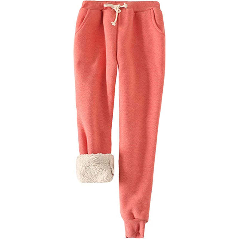 Women's Winter Fleece Sweatpants Running Active Thermal Sherpa Lined Jogger Pants With Candy Colors-Legletic