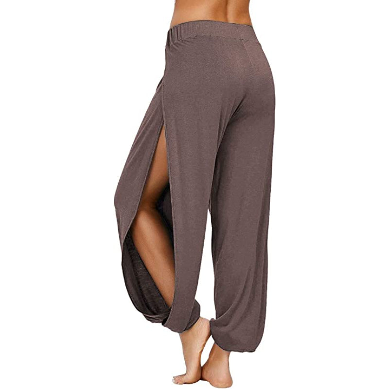 Yoga Harem Pants Side Slit Joggers Workout Sweatpants-Legletic