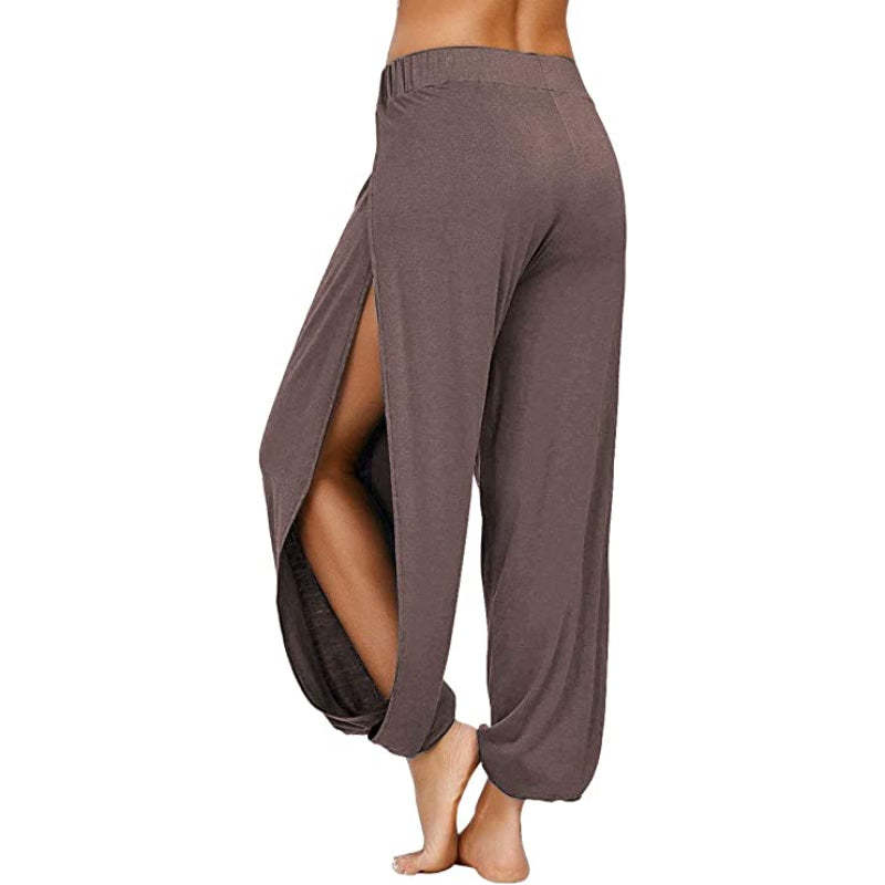 Yoga Harem Pants Side Slit Joggers Workout Sweatpants-Legletic