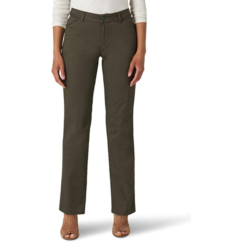 Women Relaxed Fit Wrinkle-Free Straight Leg Pant-Legletic