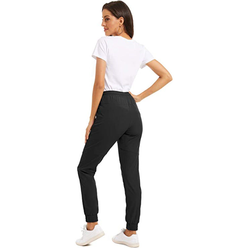 Hiking Pants Lightweight Quick Dry Stretch Elastic Waist Water Resistant Golf Travel Pants with Zip Pockets For Women-Legletic
