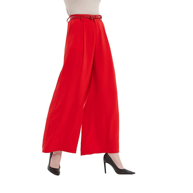 Women High Waist Casual Wide Leg Long Palazzo Pants Regular Trousers-Legletic