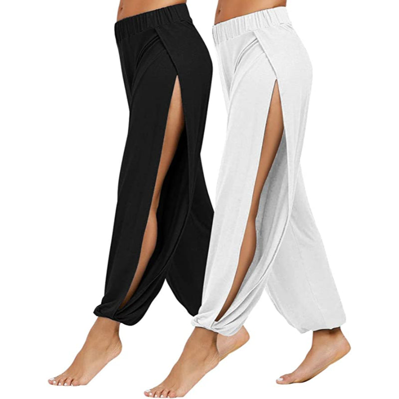 Yoga Harem Pants Side Slit Joggers Workout Sweatpants-Legletic