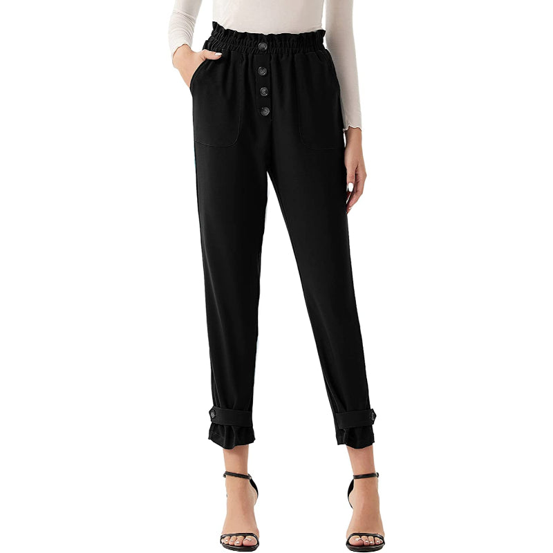 Women Regular Fit High Waist Pencil Pants With Bow-Knot Pockets-Legletic