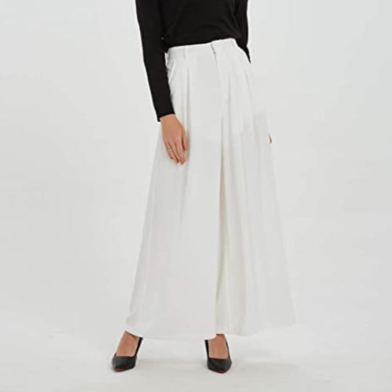 Women High Waist Casual Wide Leg Long Palazzo Pants Trousers-Legletic