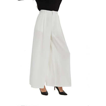 Women High Waist Casual Wide Leg Long Palazzo Pants Trousers-Legletic