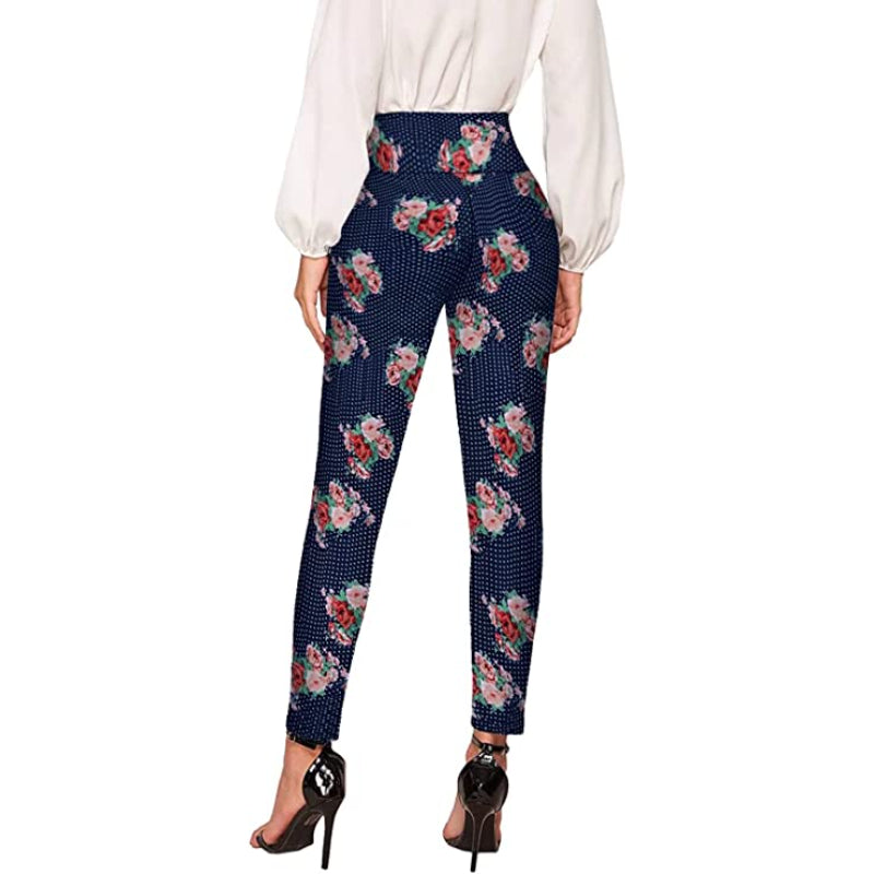 Women's Office Dressy Leggings Skinny Trousers With Print-Legletic