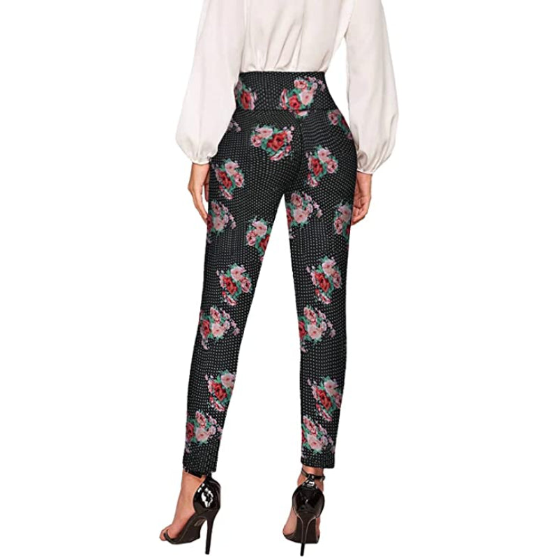 Regular Fit Office Skinny Leggings With Print For Women-Legletic