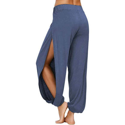 Yoga Harem Pants Side Slit Joggers Workout Sweatpants-Legletic