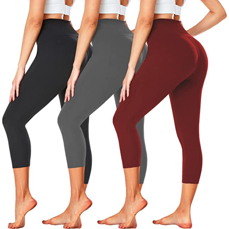 Pack Of 3 Leggings for Women Butt Lift-High Waisted Tummy Control Black Workout Yoga Pants-Legletic