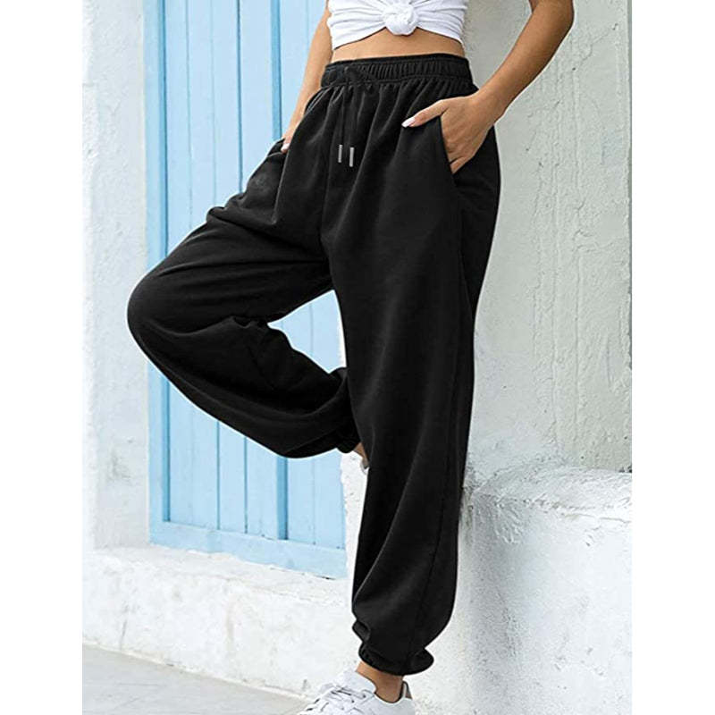 Women High Waisted Sweatpants Joggers Drawstring Athletic Pants With Pockets-Legletic