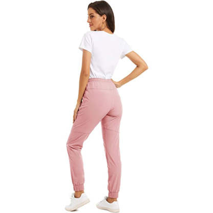 Hiking Pants Lightweight Quick Dry Stretch Elastic Waist Water Resistant Golf Travel Pants with Zip Pockets For Women-Legletic
