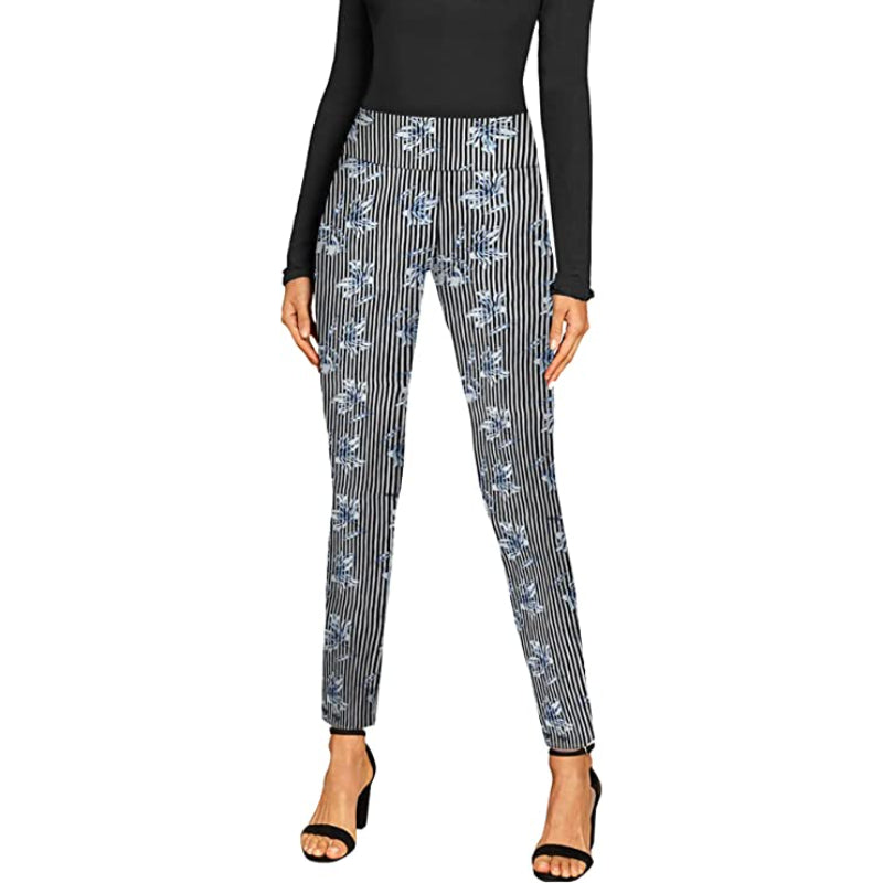 Women's Office Leggings Skinny Trousers With Print-Legletic