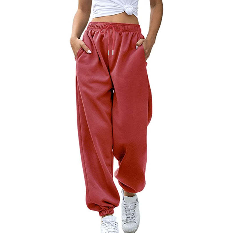 Women High Waisted Sweatpants Joggers Drawstring Athletic Pants With Pockets-Legletic