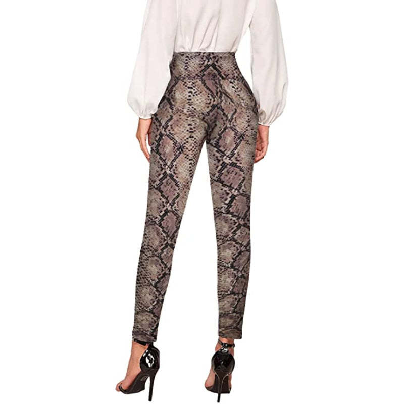 Regular Fit Office Skinny Leggings With Print For Women-Legletic