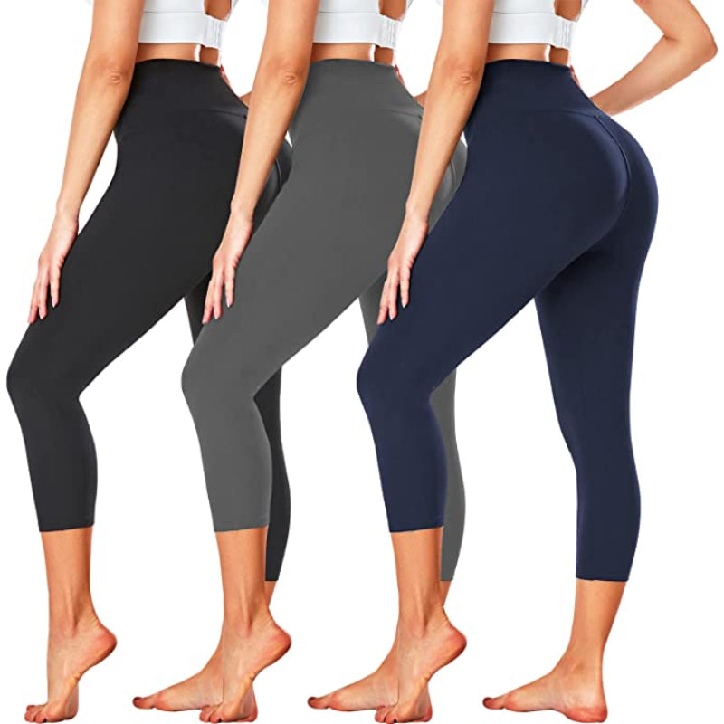 Pack Of 3 Leggings for Women Butt Lift-High Waisted Tummy Control Black Workout Yoga Pants-Legletic