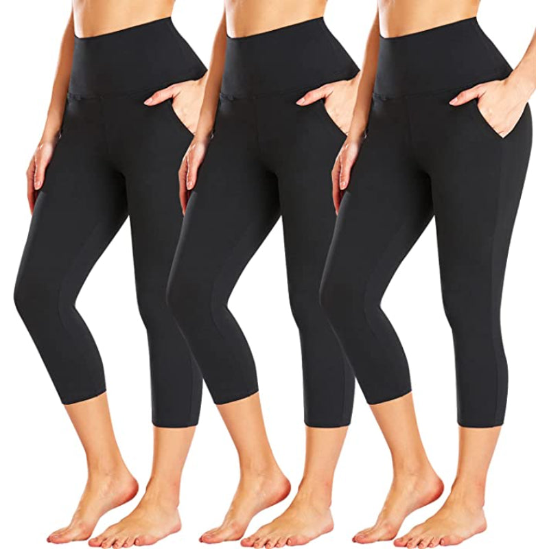 Pack Of 3 Leggings for Women Butt Lift-High Waisted Tummy Control Black Workout Yoga Pants-Legletic
