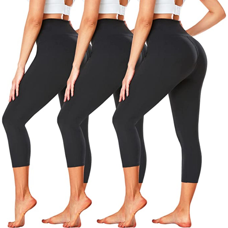 Pack Of 3 Leggings for Women Butt Lift-High Waisted Tummy Control Black Workout Yoga Pants-Legletic