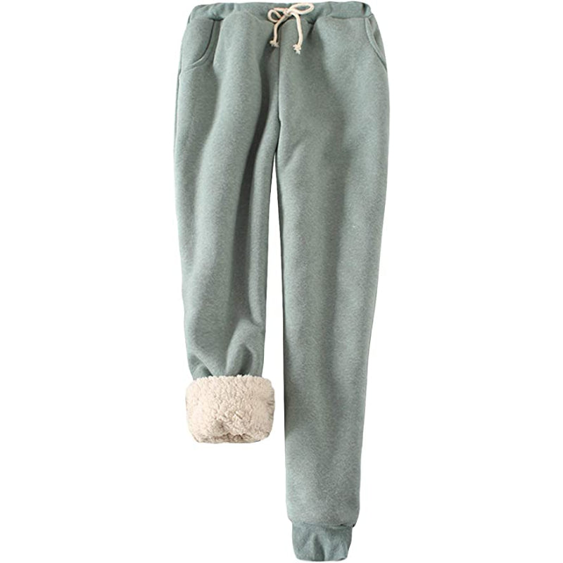 Women's Winter Fleece Sweatpants Running Active Thermal Sherpa Lined Jogger Pants With Candy Colors-Legletic