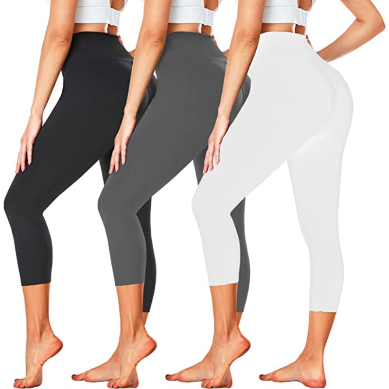 Pack Of 3 Leggings for Women Butt Lift-High Waisted Tummy Control Black Workout Yoga Pants-Legletic