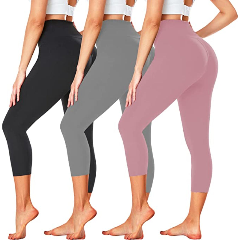 Pack Of 3 Leggings for Women Butt Lift-High Waisted Tummy Control Black Workout Yoga Pants-Legletic